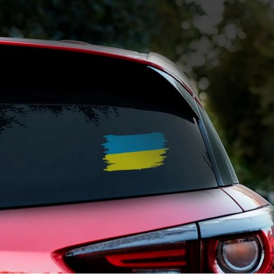 Наклейка на авто прапор України 10*17см + монтажна плівка