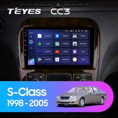Штатна магнітола Teyes CC3 4+64 Gb Mercedes Benz S-Class W220 VV220 1998-2005 9″
