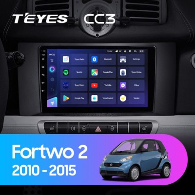 Штатна магнітола Teyes CC3 4+64 Gb Mercedes Benz Smart Fortwo 2 2010-2015 9″