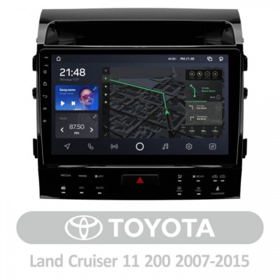 Штатна магнітола AMS T1010 3+32 Gb Toyota Land Cruiser 11 200 2007-2015 с кнопками (B) 10″