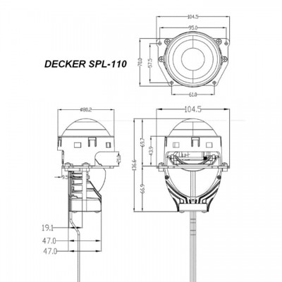 Bi-LED лінза DECKER SPL-110 3 “6000K 55W