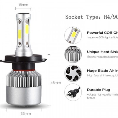 Світлодіодні лампи SIGMA LED S2 H4 H/L 6000K 8000Lm COB