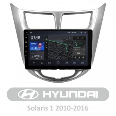 Штатна магнітола AMS T910 6+128 Gb для Hyundai Solaris 1 2010-2016 9″