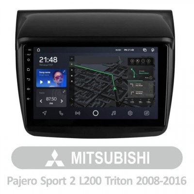 Штатна магнітола AMS T910 3+32 Gb Mitsubishi Pajero Sport 2 L200 Triton 2008-2016 9″