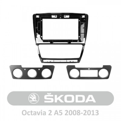 Штатна магнітола AMS T1010 3+32 Gb Skoda Octavia 2 A5 2008-2013 10″ Black