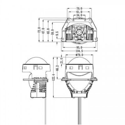 Bi-LED лінза Decker SPL-90 3 “6000K 45W