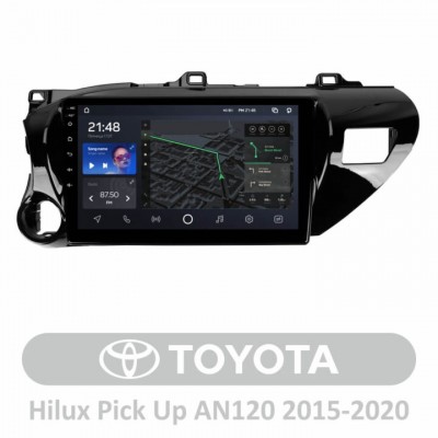 Штатна магнітола AMS T1010 6+128 Gb Toyota Hilux Pick Up AN120 2015-2020 10″